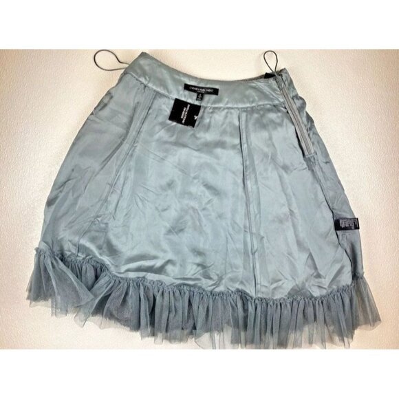 Carmen Marc Valvo Woman 6 Blue Sparkly Fairy Prom Embroidered Lace Beaded Skirt - Picture 16 of 16